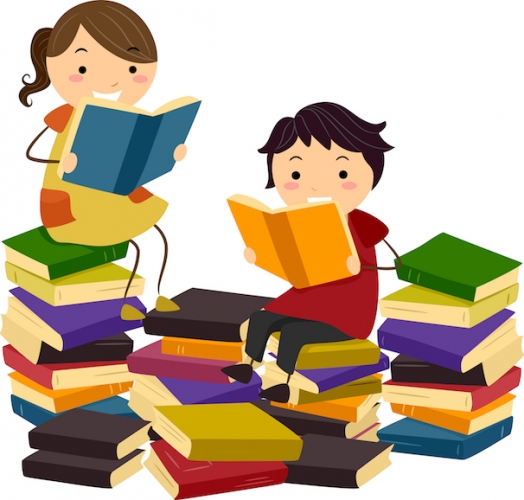 children reading books